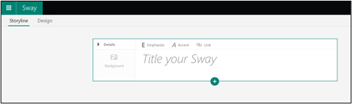A screenshot of Sway Storyline